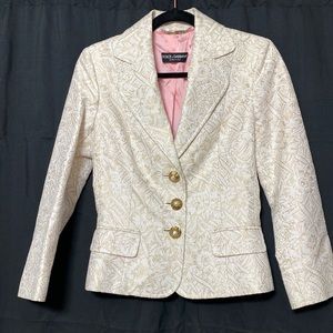 Dolce and Gabbana cream and gold Jacquard blazer